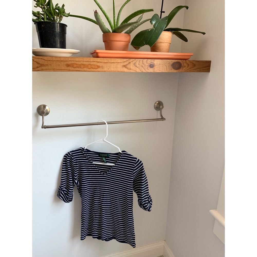Ralph Lauren Dark Blue and White Striped Top